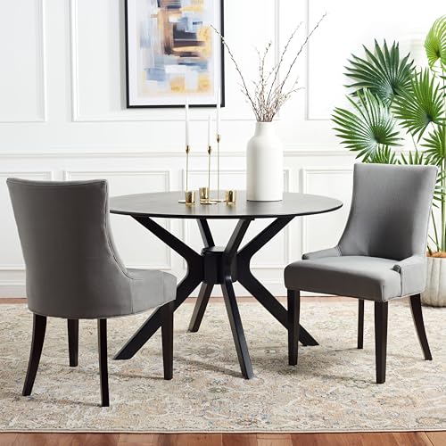 SAFAVIEH Home Collection - Lester Granite Upholstered Dining Chair, Modern Armless Design with Solid Wood Legs, Comfortable Seating for Dining Room or Kitchen (MCR4709B)