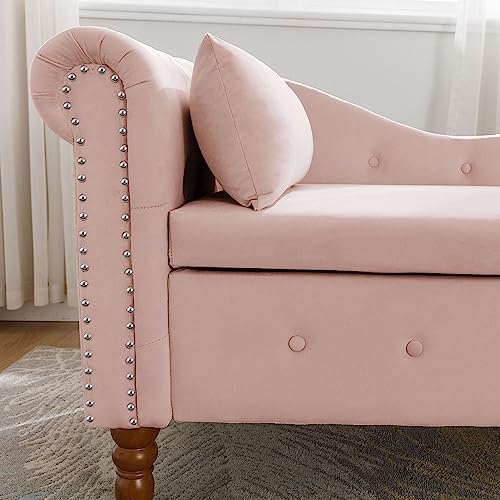 60" Modern Velvet Chaise Lounge Indoor, view 6