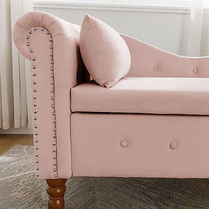 60" Modern Velvet Chaise Lounge Indoor, view 6