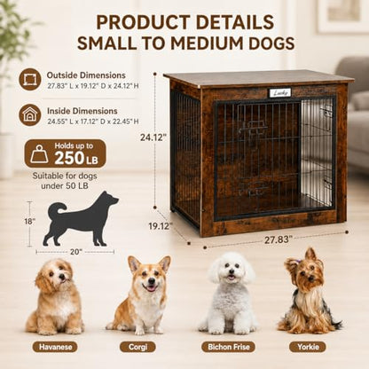 Dog Crate Furniture with Reversible Side Door, view 4