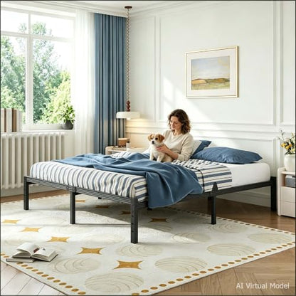 14 Inch Metal Full Bed Frame Mattress Anti-Slip Design, No Box Spring Needed, view 3
