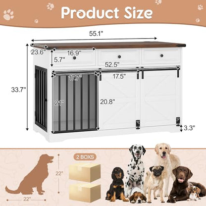 55.1" Furniture Dog Crate Large Dog, view 3