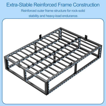 6 Inch Full Size Bed Frame with Steel Slat Support, view 7