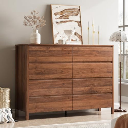 Walnut 8 Drawer Dresser for Bedroom, view 2