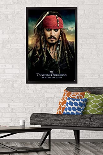 Disney Pirates of the Caribbean: On Stranger Tides - One Sheet Wall Poster, 22.375" x 34", Black Framed Version
