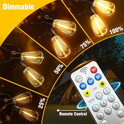 100FT Solar String Lights Outdoor Waterproof with Remote & Timer, view 6
