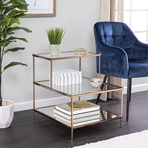 Knox Accent Table - Copper - Transitional Design, Metal and Glass - Ideal for Living Room, Bedroom (OC2205)