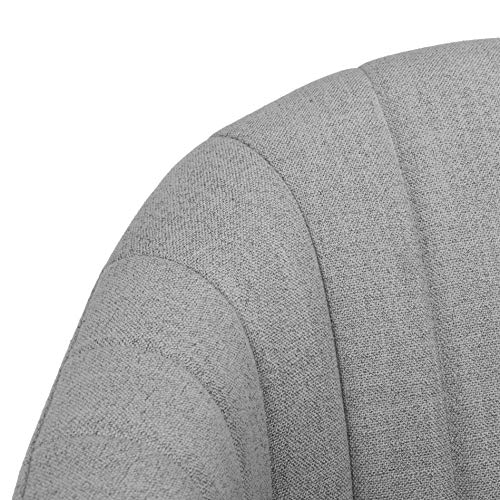Home Themis Grey Linen and Chrome Leg Swivel Office Chair
