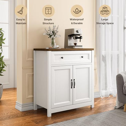 Storage Cabinet with Adjustable Shelf, 2-Door Farmhouse Buffet, view 7