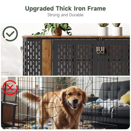 71” Double Dog Crate Furniture, Large Dog Kennel Furniture, view 4