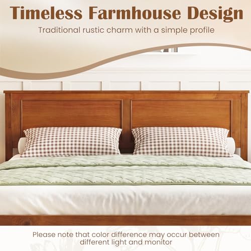 Wood Full Size Bed Frame with Headboard, view 5