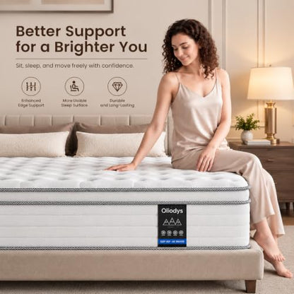 Full Mattress 12 Inch, Hybrid Spring Mattress, Medium Firm, view 6