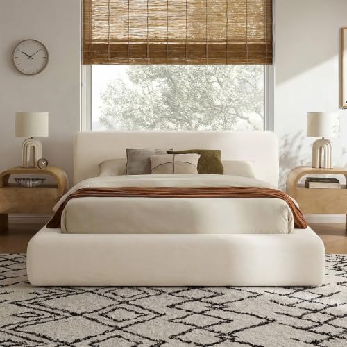 Queen Cloud Bed Frame, Upholstered Platform Bed Frame with Headboard, view 2