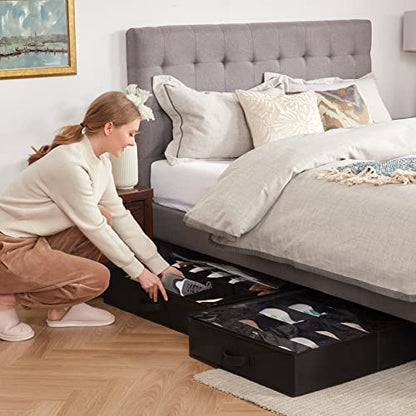 Under Bed Shoe Storage Organizer 2 Pack(12 Shoes Cells), view 3