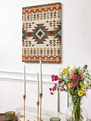 NuYeBiofx Southwestern Ethnic Geometric Art Canvas Wall Art Prints,40"x28" Framed Picture Artwork Rustic Tribal Native Arrows Printed Canvas Oil Painting for Living Room Bedroom Office,Ready to Hang
