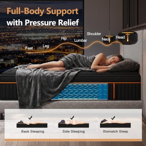 Full Size Hybrid Mattress 14 Inch Medium Firm Upgraded Edge Support, view 6