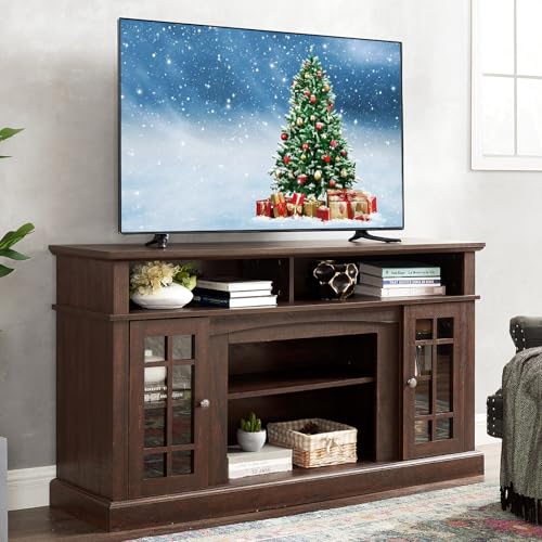TV Stand for 65 Inch TV, Entertainment Center with Storage, Espresso, view 2