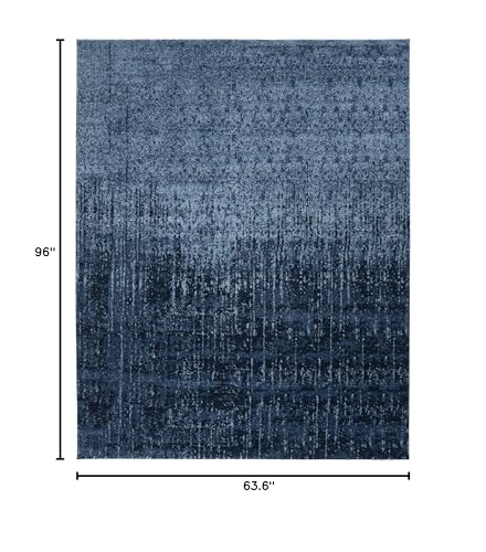 SAFAVIEH Retro Collection Area Rug - 5'3" x 8', Light Blue & Blue, Modern Abstract Design, Non-Shedding & Easy Care, Ideal for High Traffic Areas in Living Room, Bedroom (RET2770-6065)