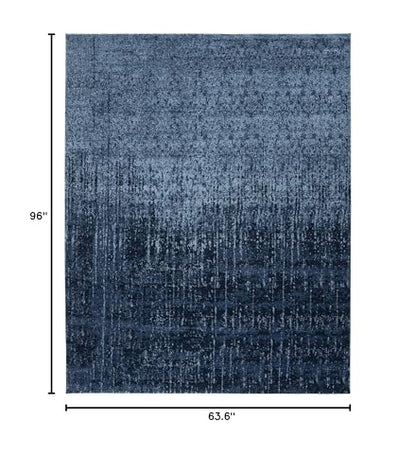 SAFAVIEH Retro Collection Area Rug - 5'3" x 8', Light Blue & Blue, Modern Abstract Design, Non-Shedding & Easy Care, Ideal for High Traffic Areas in Living Room, Bedroom (RET2770-6065)
