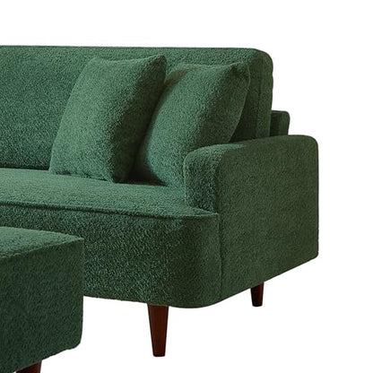 72 Inch Upholstered Chaise Lounge Chair Indoor with Ottoman, view 7