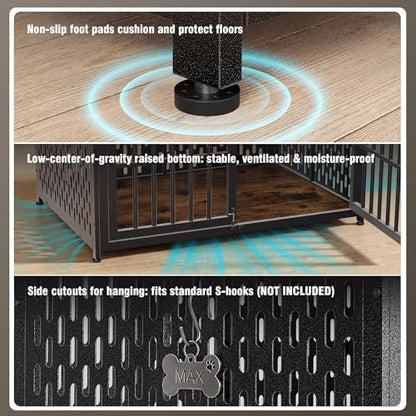 Indestructible 48 Inch Dog Crate Chew Proof Indoor Kennel, 4 Strong Locks, view 5