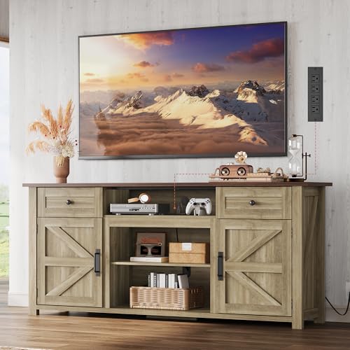 TV Stand for 75 Inch TV, Entertainment Center with Storage & Power Outlet, view 4