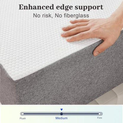 Lukace 12 Inch King Size Mattress,Memory Foam Mattress for Back Pain,Grey, view 6