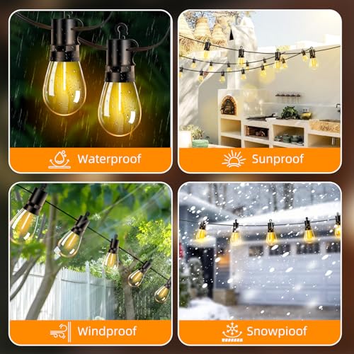 Outdoor Patio String Lights: S14 Shatterproof Bulb Outside Waterproof Light, view 5
