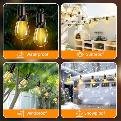 Outdoor Patio String Lights: S14 Shatterproof Bulb Outside Waterproof Light, view 5