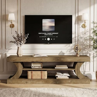 Tibesigns 63" Farmhouse TV Stand for 55/65/70 Inch TVs, view 2