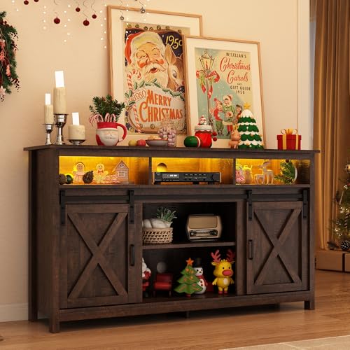 57" LED Farmhouse TV Stand for 65/60/55 Inch TVs, view 4
