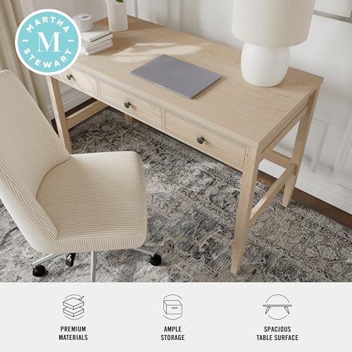 Rhett 3 Drawer Home Office Desk, Light Natural, view 6