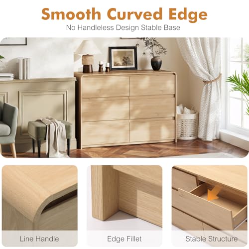 6 Drawer Dresser for Bedroom, view 6