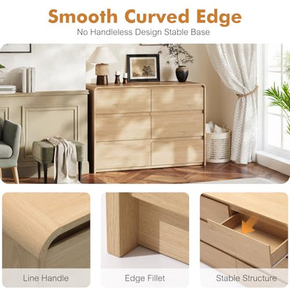 6 Drawer Dresser for Bedroom, view 6