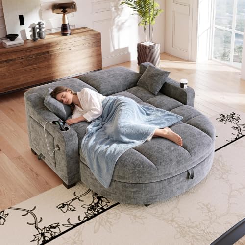 60” Loveseat Chaise Lounge Chair with Ottoman, view 4
