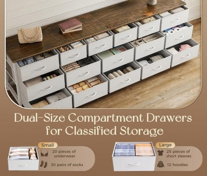 77.6" Long Dresser for Bedroom, 16 Drawer Fabric Dresser for Closet, view 6