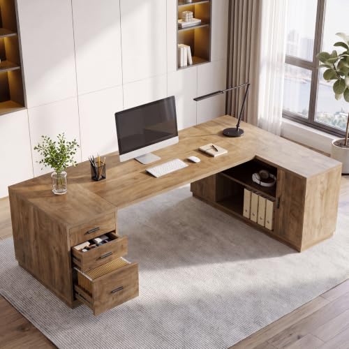 78.7'' L-Shaped Executive Desk, Extra Large Wooden Office Corner Desk, view 5