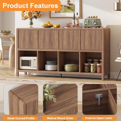 8 Cube Bookcase with 4 Doors, Wood Bookshelf with Storage Cabinet, view 6