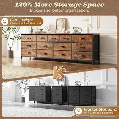 70 Inch Long Dresser for Bedroom, TV Stand for 65, 75, 80 Inch TV, view 5