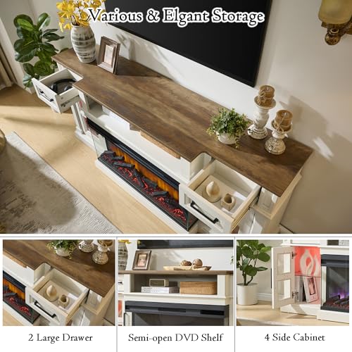 3-Side Fireplace TV Stand for up to 80 Inch TV, view 6