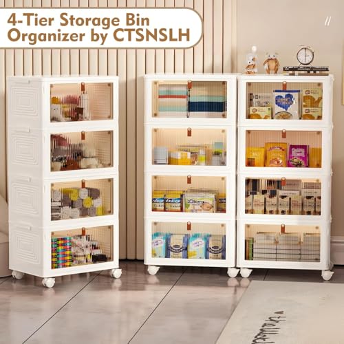 4 Tier Plastic Storage Bins with Lid 23QT - Stackable Storage Bins, view 6