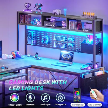 L Shaped Office Desk with Hutch, Reversible 94.5" Computer Desk, view 8