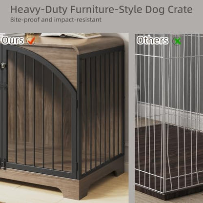 78" Farmhouse Dog Crate Furniture for 2 Large Dogs, view 6