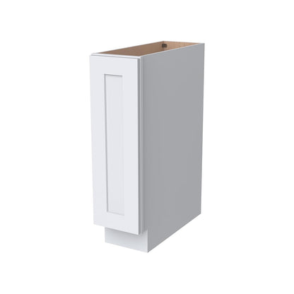 Shaker Style 9” Base Spice Rack Cabinet 1 Door, Soft-Close, Solid Wood Frame with Premium Dovetail Drawer Box – Versatile Storage for Kitchen Essentials (SK-White, 9" W x 24" D x 34.5" H)