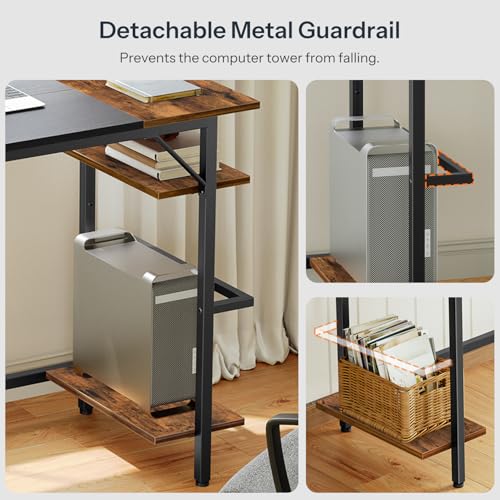 Small Computer Desk, 35.4 Inch Home Office Desk with Power Outlet, view 7