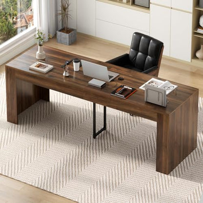 78.74" Executive Desk, Large Office Desk with 2 Drawer, view 7