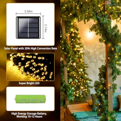 2 Pack 480 LED Solar String Lights for Outside, view 5