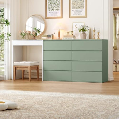4 Drawer Dresser, Green Dresser Modern Storage Chest of Drawers 23.6L x 15.7W x 31.5H in, Storage Cabinet with 4 Drawers for Home Office, Green