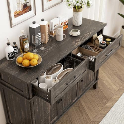 48 Inch Buffet Cabinet with Storage, Rustic Brown, view 7