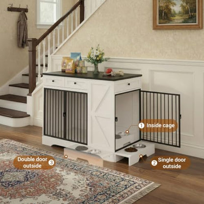 43.3 Inch Dog Crate Furniture with Storage, view 5